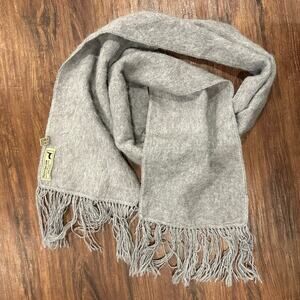 Peruvian Link Alpaca Collection Scarf Made in Peru Gray Fringe